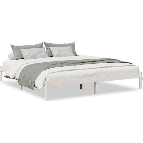 Maison Exclusive - Letto Extra Lungo senza Materasso Bianco 200x220 cm in Pino
