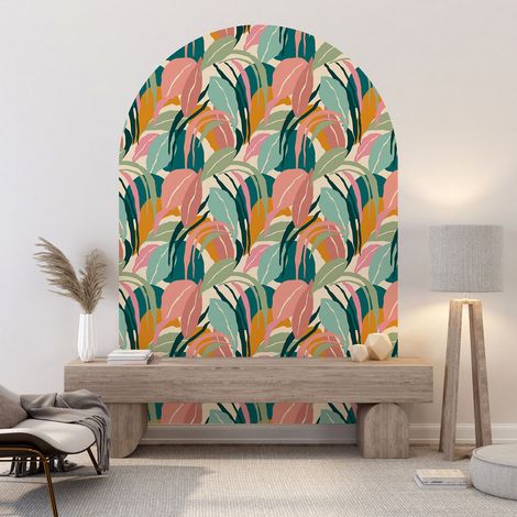 Stickers Arche - Motif botanique - 90 x 215 cm - Adhésif + Protection MATE (1/5)