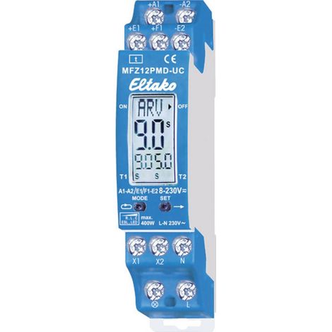 Eltako 23001006 MFZ12PMD-UC Relè temporizzato Multifunzionale 230 V 1 pz. Intervallo di tempo: 0.1 s - 99 h 1 scambio