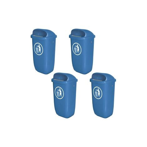 BRB 4 Abfallbehälter für den Außenbereich, 50 Liter, nach DIN 30713 (blau)