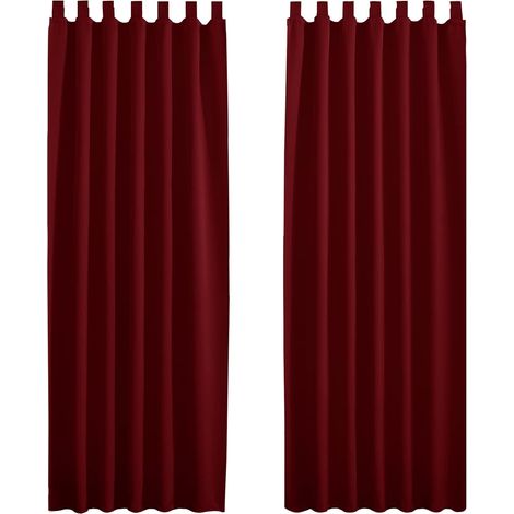 Rideaux rouges pour salon — Occultants, thermiques et résistants aux UV. Adaptés aux salons et aux chambres. 140 x 220 cm (Lot de 2 panneaux) (1/5)