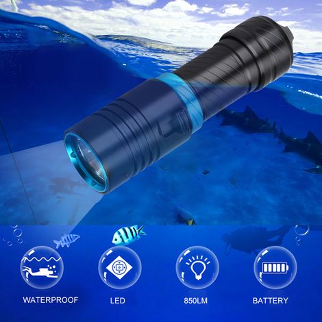 Lampe torche LED portable étanche 50 m en alliage d'aluminium, pour une utilisation en extérieur. (1/5)