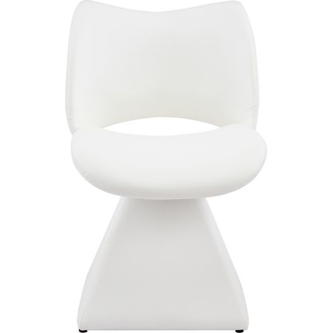 Silla giratoria blanca de polipiel, respaldo alto, 54 x 48 x 82 cm (1/5)