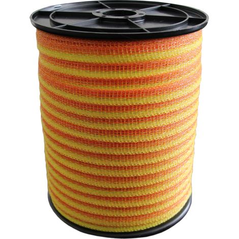 Ruban de clôture électrique Basic - jaune/orange - 200 m, 20 mm, 4 conducteurs