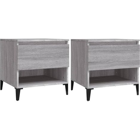 Maison Exclusive - Beistelltische 2 Stk. Grau Sonoma 50x46x50 cm