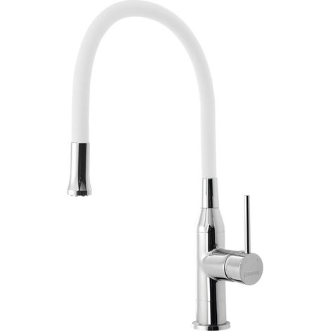 Sapho Sili - Grifo de fregadero con brazo flexible, blanco/cromo SR481 (1/5)