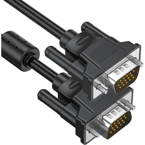 Câble VGA mâle-mâle blindé double cuivre 15 broches HD 1920x1080 60 Hz pour ordinateur portable (1/4)