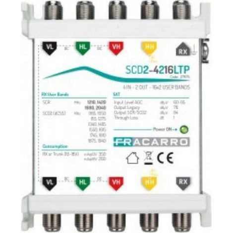 Multiswitch Scd2-4216Ltp 4 Ingressi Sat 4 Uscite Leg T (Fracarro Cod. 271175)