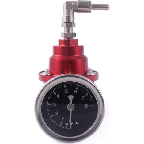Modification automobile : soupape de régulation de pression de carburant ajustable, régulateur de pression de turbocompresseur en alliage d'aluminium avec manomètre - rouge (1/4)
