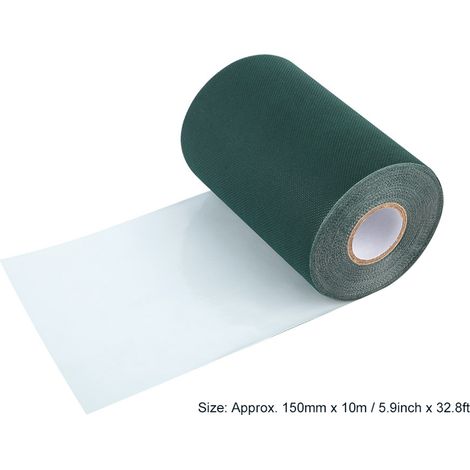 Ruban adhésif pour gazon synthétique 150mm10m, bande de jointure verte, ruban de fixation pour tapis d'herbe, adhésif pour moquette extérieure. (1/5)