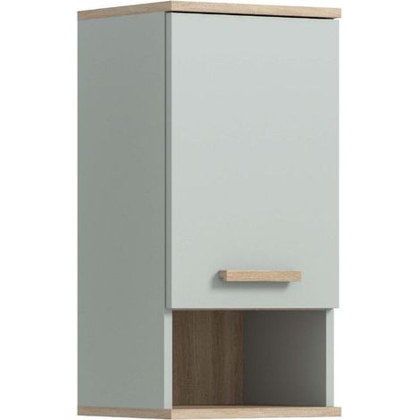 Star Badschrank wandhängend, 1 Tür, 1 Regalboden hellgrün.