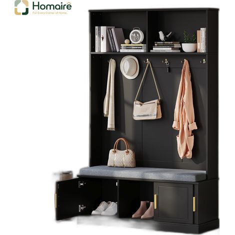 Schwarz, 120 x 40 x 191 cm Regal aus Polyester HOMAIRE (1/5)