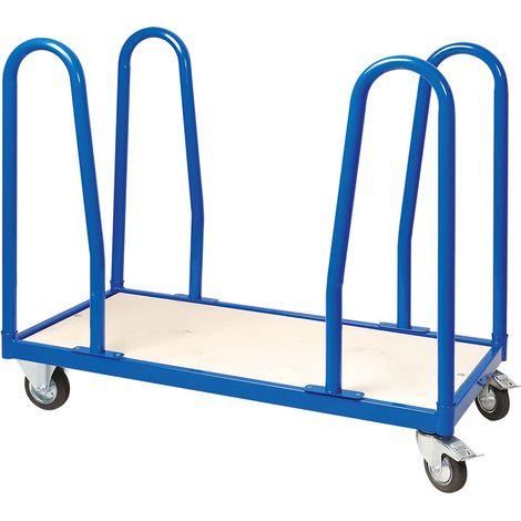 BRB Rungenwagen mit 4 Bügeln, LxBxH 1x500x870 mm, 2 Bockrollen, 2 Lenkrollen mit Feststellbremse, Tragkraft 250 kg
