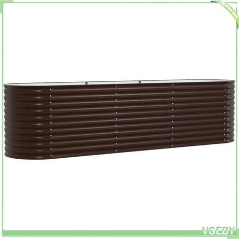Jardin surélevé - FAFEICY - Modèle minimaliste - Acier durable - Marron - 320 x 80 x 81 cm (1/4)