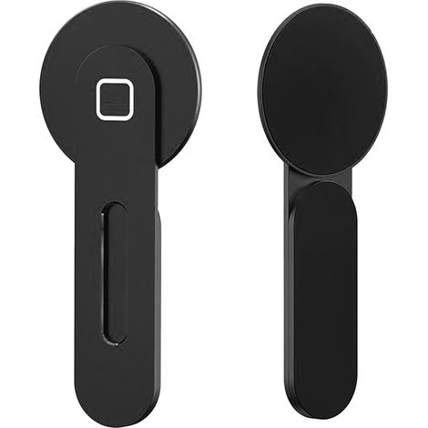 Support magnétique pour téléphone IOS 12 13, fixation latérale en alliage d'aluminium pour ordinateur portable, noir, force d'aimant puissante (1/5)