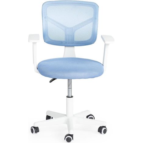 Bürostuhl mit Armlehne, höhenverstellbar, drehbar, ergonomisch, für Arbeitszimmer, Blau (1/5)