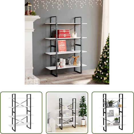 vidaXL Bücherregal 4 Fächer - Bücherregal 4 Fächer Weiß 100x30x140 cm Holzwerkstoff (1/5)