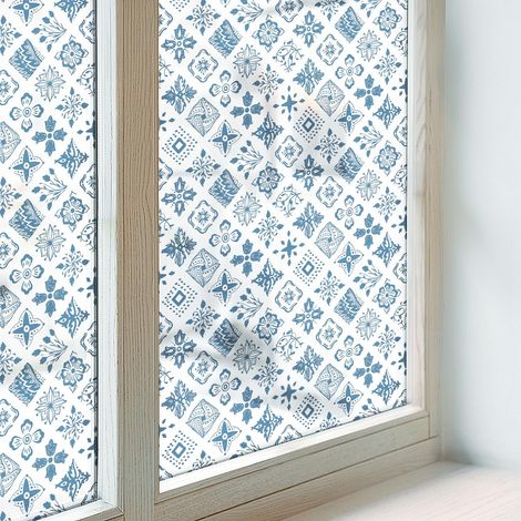 Fensterfolie 50x146 cm Selbstklebend Milchglas Dekorfolie Dekorativ Sichtschutz Fenster Folie für Badezimmer Schlafzimmer PVC Blickdicht Blumenschmuck