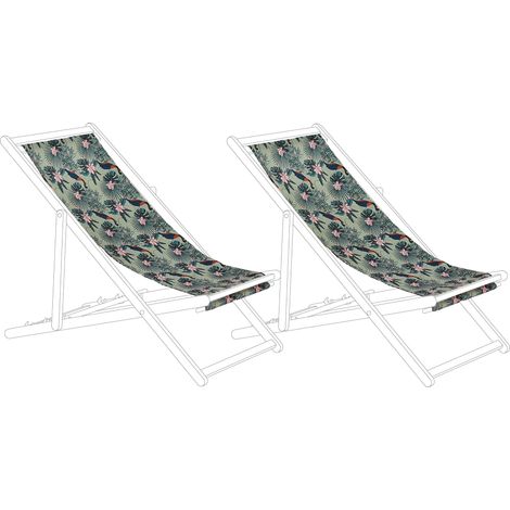 Conjunto de 2 telas de poliéster multicolor para tumbona de jardín patrón de pelícano moderno exterior Anzio / Avellino (1/5)