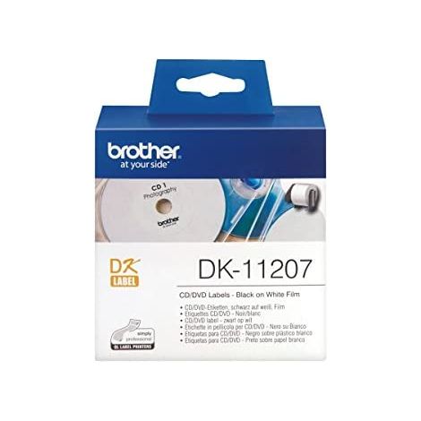 BROTHER Rollo de Etiquetas Plasticas para CD/DVD de 58mmx58mm de 100 Uds. (1/5)