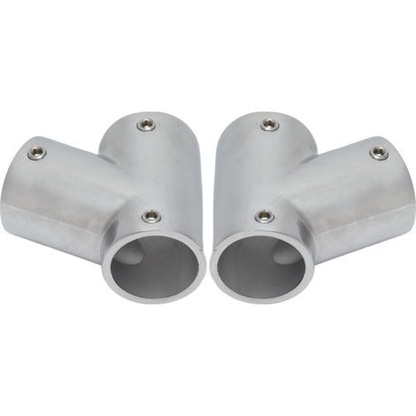 Paar 60°-Bootsgeländerbeschläge aus seewasserbeständigem Edelstahl 316, linke und rechte Beschläge, Ø25 mm (1 Zoll), Deckzubehör für Handläufe, 2er-Set. (1/5)