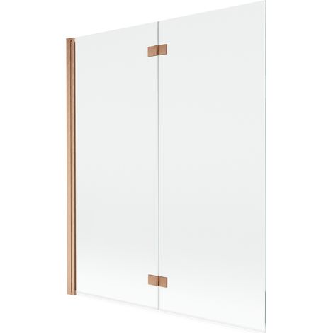 Mexen Mist paroi de douche à 2 battants gauche 140 x 150 cm, transparent, cuivre brossé - 8A9-140-002-65-00-L (1/5)