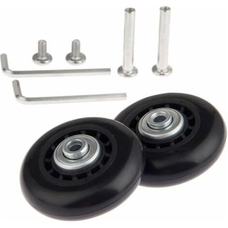 Roulette Valise,Roue à bagages, Essieux et Roulettes, 2PCS Roulettes de Rechange avec Essieux à Roulement 64 x 18mm - Valise Roues de Rechange Pour réparation de valise (1/3)