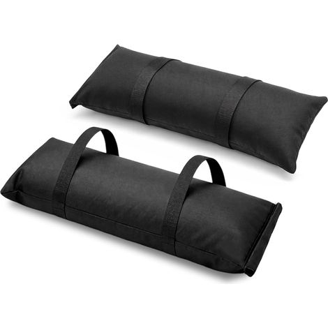 Sacs de lestage pour pied de parasol, lestages de 22,7 kg (50 lb) à remplir, en tissu Oxford noir 600D résistant, pour parasols déportés, parasols et mobilier de jardin (sans sable) - 2 pièces (1/5)