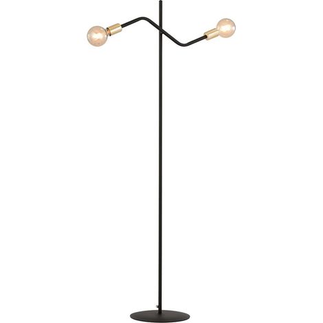Plafoniera Moderna Temi Acciaio Nero 2 Luci E27 Ip20 (1/5)