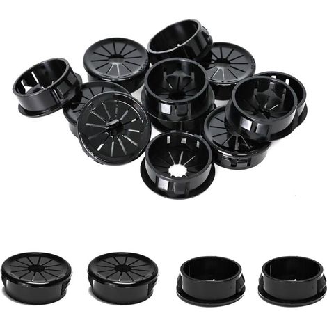 25 passe-câbles, clips de 28 mm de diamètre, passe-câbles ronds en nylon pour câbles de bureau, noirs