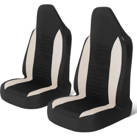 Housses de siège avant de voiture, 2 pièces, protections de siège de voiture universelles pour voitures, camions, SUV,Beige (1/4)