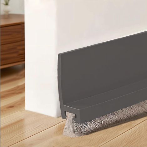 Door Bottom Brush, 100 cm, Anti-Draught, Door Bottom Door Insulation, Door Insulation Brush Seal, Grey (1/5)
