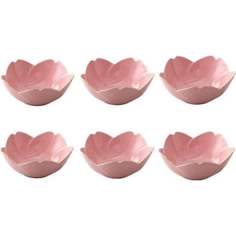 6 coupelles en porcelaine rose motif cerisier pour sauce soja – Lot de 6 pièces élégantes et résistantes (1/4)