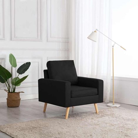 vidaXL Fauteuil Noir Tissu (1/5)