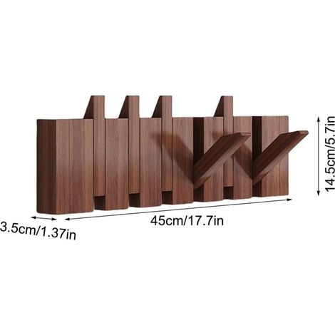 Appendiabiti da parete Bardusch-Piano, un elegante appendiabiti in legno per cappotti o ombrelli. (1/4)