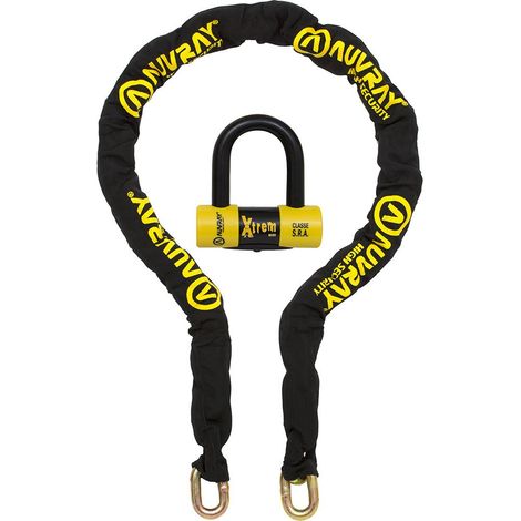 Ensemble chaîne et cadenas Auvray xtrem mini - longueur 170 cm, diamètre 13,5 mm (classe S.R.A.) (1/2)