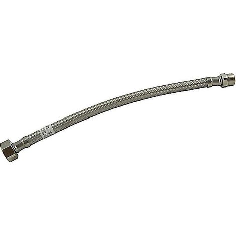MATEU latiguillo m 3/8 - h 1/2 de 30cm inox , Latiguillo para instalaciones de agua. -Conexiones terminales de latón niqueladoManguera interior de goma, trenza de acero inoxida (1/3)