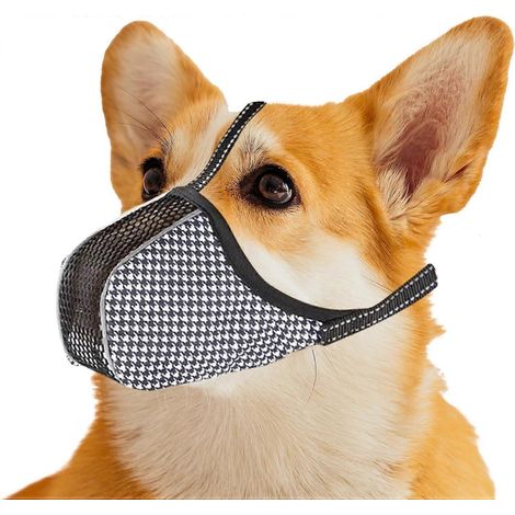 Muselière pour chien, muselière respirante en maille aérée pour chiens de taille moyenne à grande, pour empêcher les morsures, les aboiements et les mâchonnements, muselière panier souple pour berger (1/5)