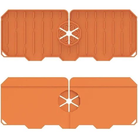 Tapis De Lavabo En Silicone - Antidérapant Et Pliable - Pour Évier De Cuisine Ou Salle De Bain - Capteur D’Éclaboussures Sous Robinet - 1 Pièce (1/5)