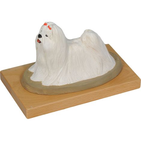 Maltese, Bichon Maltiase, Maltese - statuetta dipinta, figurina, realizzata da un artista, marchio Art-Dog (1/3)