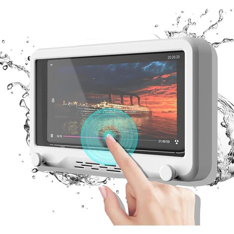 Étui Téléphone Étanche avec Support Mural 360°, Idéal Douche & Salle de Bain - Compatible Smartphones (1/5)
