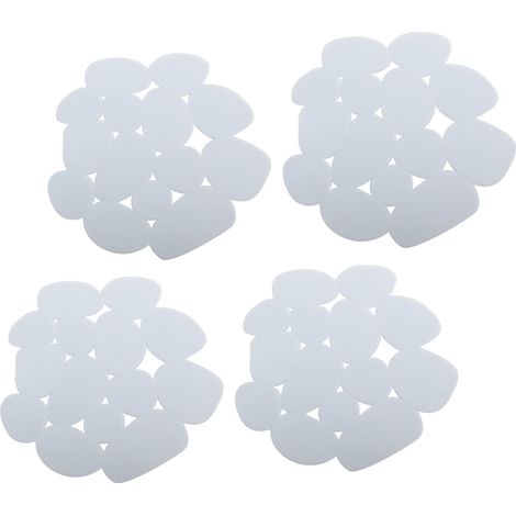 Juego de 4 figuras antideslizantes PVC PEBBLES 12x13cm Blanco MSV