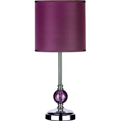 Premier Housewares Crackle Glass Purple shade Table Lamp