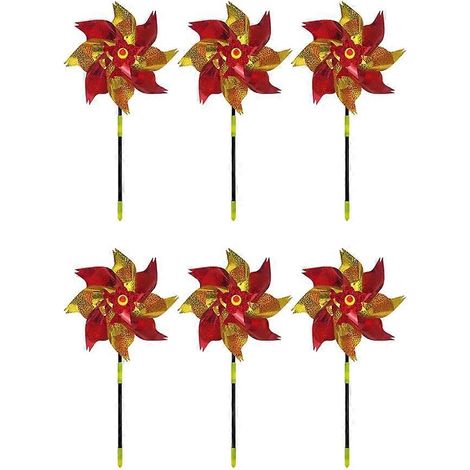 Ensemble de 6 moulins à vent multifonctionnels pour répulsifs à oiseaux - Ornement décoratif - Type 5 (1/5)