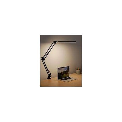 LED 3 modes de couleur, 9 niveaux de luminosité, bras rotatif réglable, protection des yeux, noir, adapté à la maison, au bureau ou à l’étude (1/5)