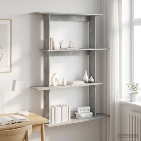 vidaXL Étagère Murale Gris béton 100 x 20 x 126 cm Bois d'ingénierie (1/5)