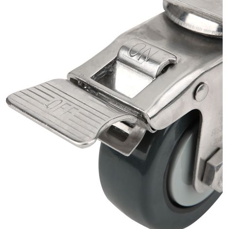 Roues pivotantes de 1,5 pouce en acier inoxydable 304 avec frein (1/4)