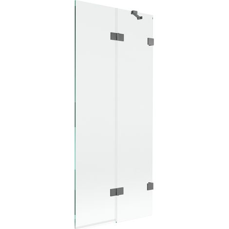 Mexen Lunar Duschwand 2-flügelig rechts 80 x 150 cm, transparent, Gun Metal - 897-080-100-95-00-P