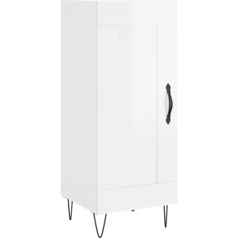 Maison Exclusive - Credenza Bianco Lucido 34,5x34x90 cm in Legno Multistrato