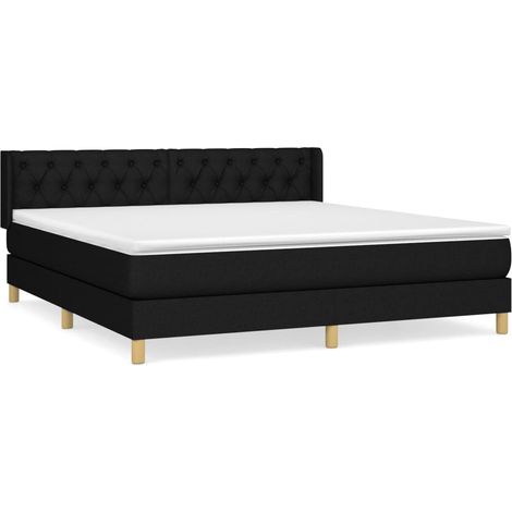 Maison Exclusive - Boxspringbett mit Matratze Schwarz 160x200 cm
